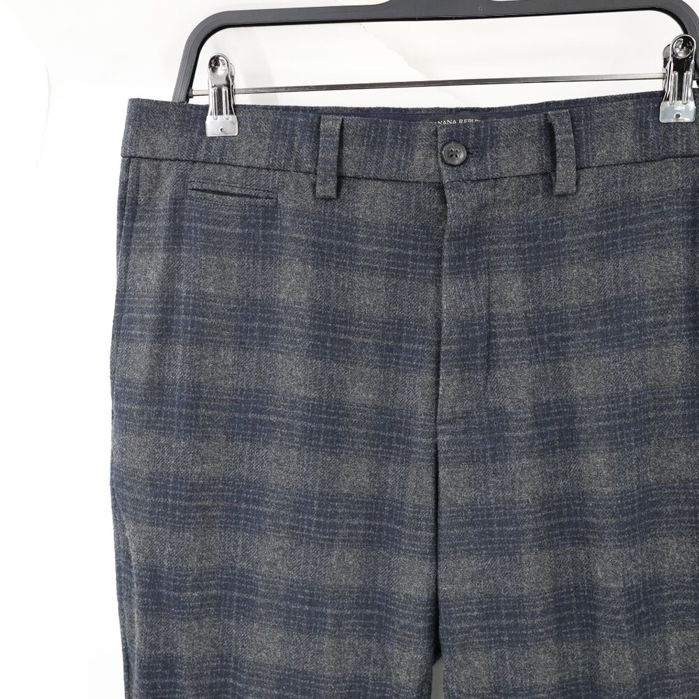 Banana Republic Dress Pants Mens 34 L30 Nova Wool blend Aiden Fit flat front